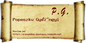 Popeszku Gyöngyi névjegykártya